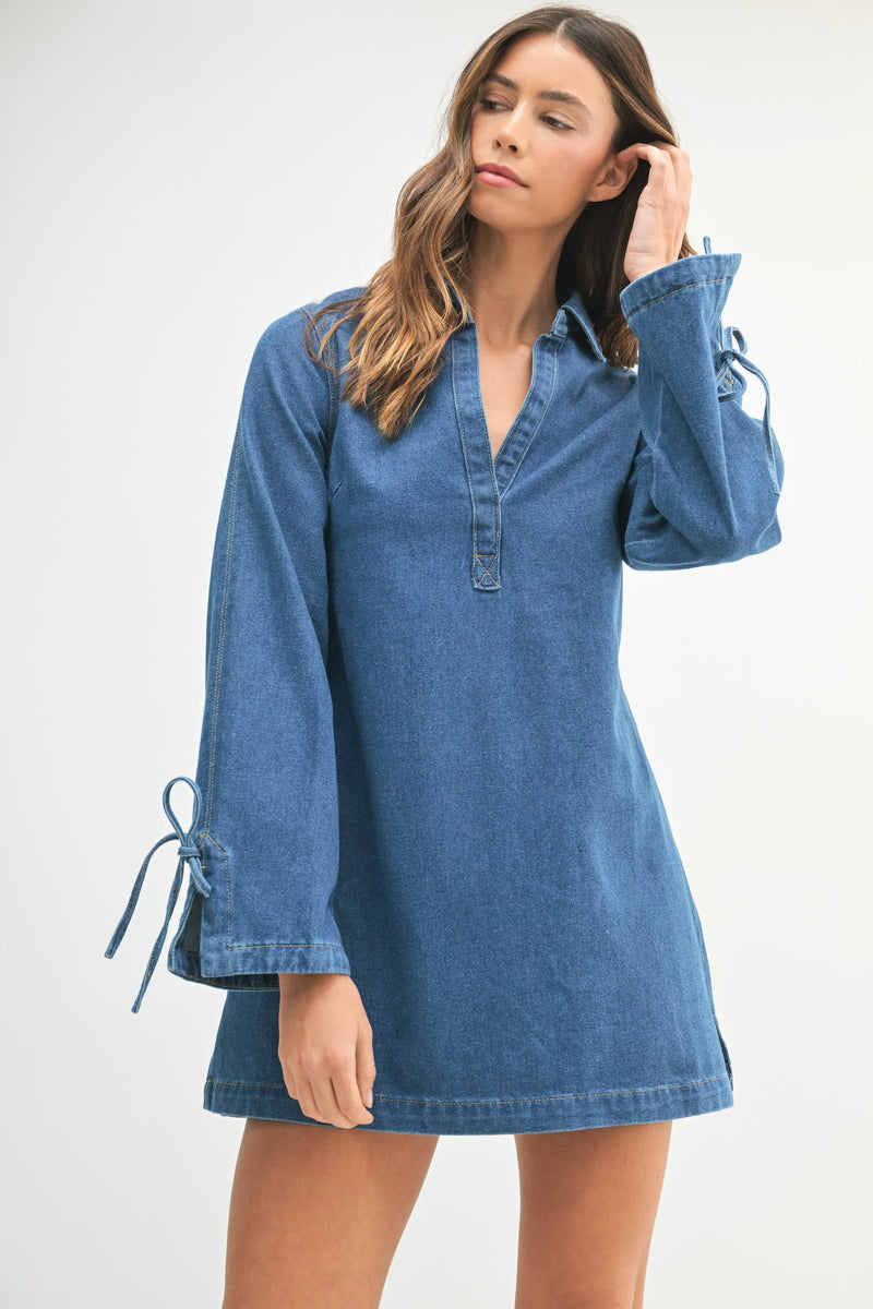 CHICLINE★Anddon V-neck denim flare dress★ Amazon.com: SOMTHRON Women's Sexy V Neck Sleeveless Belted
