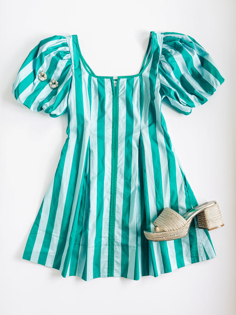 mint green striped dress Mint Green Stripe Button Front Maxi Dress - All Dresses